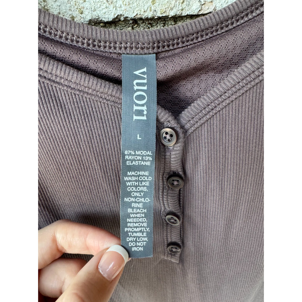 Vuori Brown Button Front Drawstring Jumpsuit Larg… - image 4